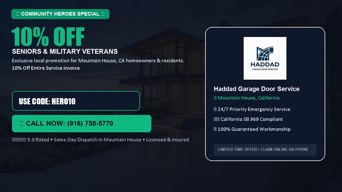 10% OFF Senior Citizens (65+) & Military / Veteran Community Discount in Mountain House, CA